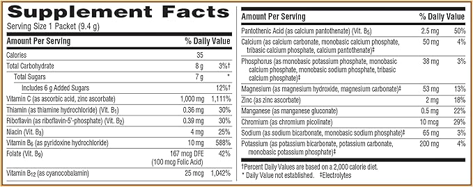 Emergen-C 1000mg Vitamin C Powder, with Antioxidants, B Vitamins and Electrolytes, Vitamin C Supplements for Immune Support, Caffeine Free Fizzy Drink Mix, Tangerine Flavor - 30 Count