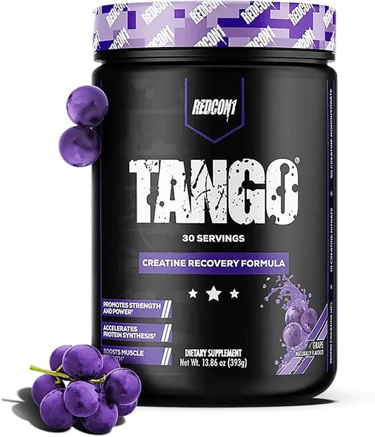 REDCON1 Tango Creatine Powder, Grape - Sugar Free + Keto Friendly Creatine Supplement - Betaine Anhydrous for Muscle Endurance & Strength (30 Servings)