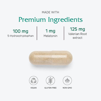 Vitanica SleepBlend - Sleep & Relaxation Support for Women - Herbal Supplements with Melatonin, Valerian Root, Vitamin B2 & B12 & Magnesium - Lady - 15 Vegan Caps
