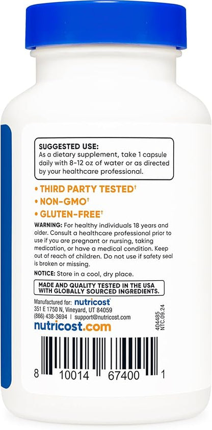 Nutricost R-Alpha Lipoic Acid 100mg, 120 Capsules - Veggie Capsules, Non-GMO, Gluten Free