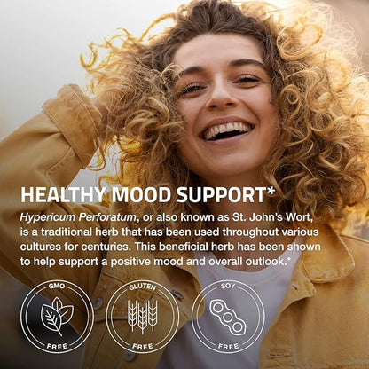 Bronson St. John's Wort 700 MG per Serving Hypericum Perforatum Supports a Positive Mood - Non-GMO, 180 Vegetarian Capsules