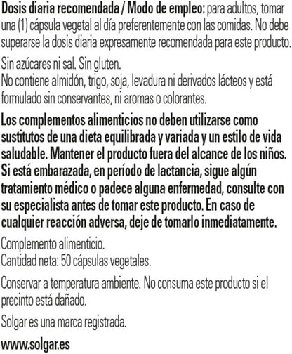 SOLGAR Vitamin D3 (Cholecalciferol) 55 mcg (2200 IU) - 50 Vegetable Capsules - Non-GMO, Gluten Free, Dairy Free, Kosher - 50 Servings