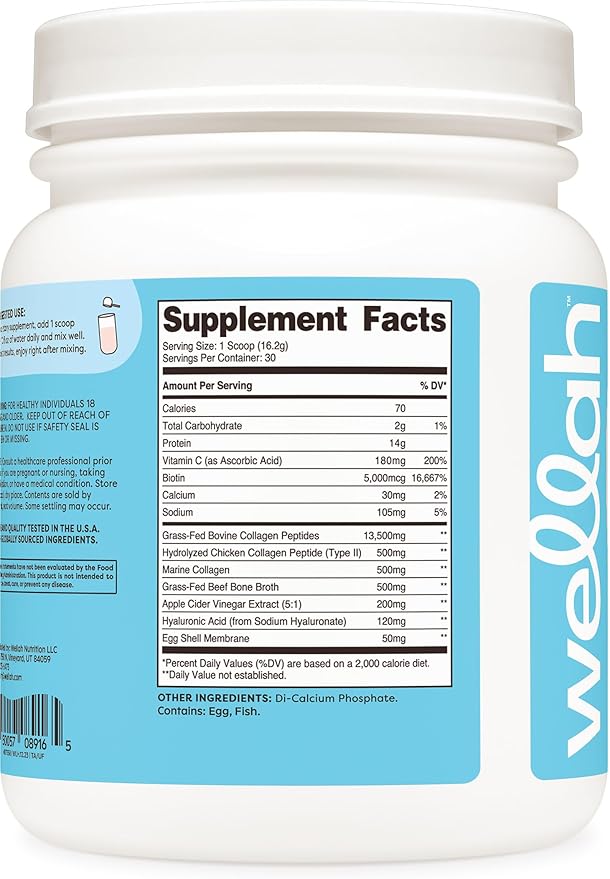The Afterglow Multi Collagen Protein + Beauty (30 Servings, Unflavored) - Hair, Skin, Nail & Joint Support - Non-GMO and Gluten Free