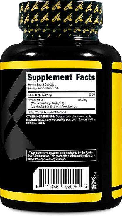 Primaforce Cissus Quadrangularis Extract, 120 Capsules, 1000mg per Serving - Gluten Free, Non-GMO
