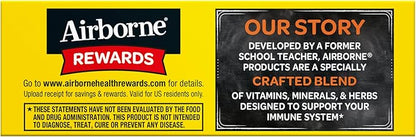 Airborne 1000mg Vitamin C with Vitamin D & Zinc, Sugar Free Multivitamin Immune Support Supplement, Antioxidants Vitamins A C & Vitamin E, 30 Effervescent Tablets, Very Berry Flavor