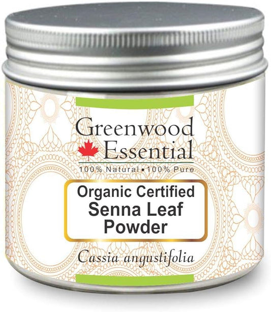 Pure Senna Leaf Powder (Cassia angustifolia) Organic Certified 100% Natural Therapeutic Grade 200gm (7.05 oz)
