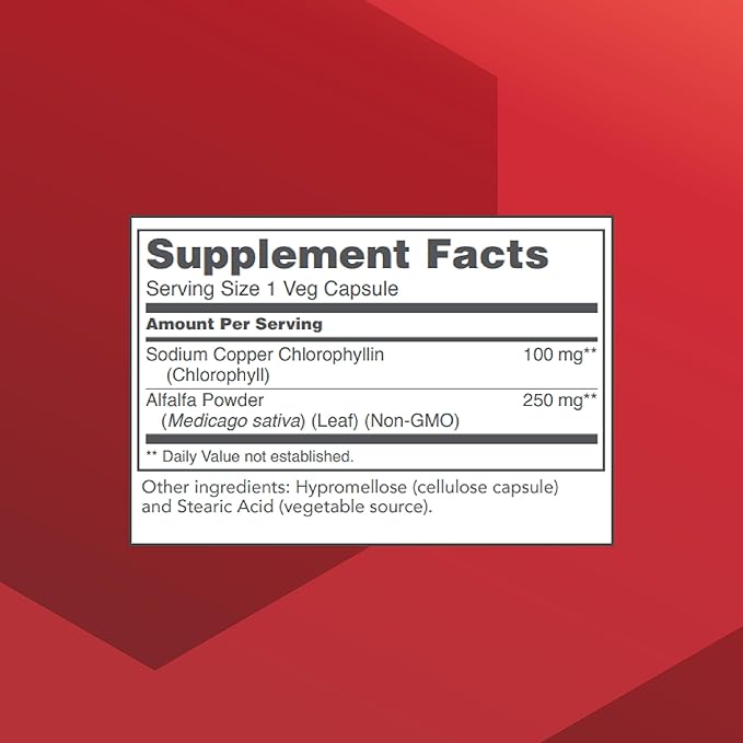 Protocol Chlorophyll - Supports Detox Cleanse, Liver Function & Internal Deodorant* - Non-GMO & Soy Free - 90 Veg Capsules
