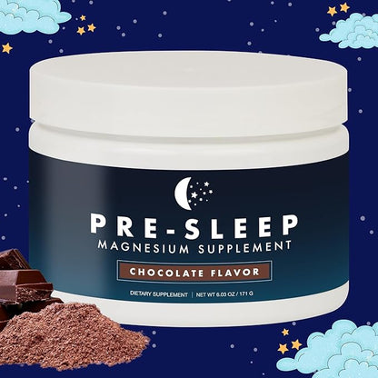 Natural Pre-Sleep Aid for Adults | Cocoa | Chamomile | Magnesium Glycinate 200mg | Vitamin B6 | Vitamin D | Gluten-Free | Zero Sugar | Non-Habit Forming | Sleep Support | 30-day Supply