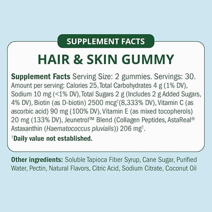 Semaine Hair & Skin Gummy — Collagen Gummy with Astaxanthin – Promotes Healthy Aging, Boosts Hair & Nail Strength, Supports Joints & Immune System, Wrinkle Support. (60 Count)