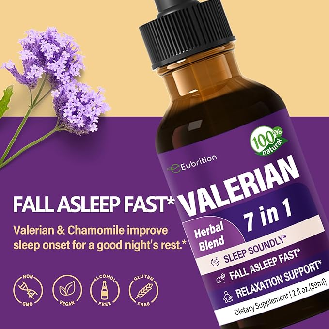 Valerian Root Immune Support, Blend with Valerian Root Support Sleep Soundly, Fall Asleep Fast & Relaxation. 2oz