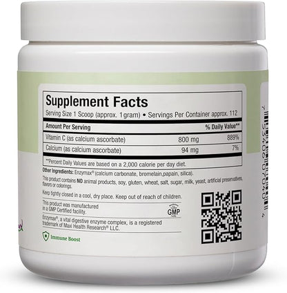 Maxi Health Buffered Vitamin C Powder - High Potency - 800 mg - Immune Health - 4 Ounces - Kosher