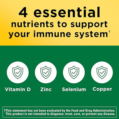 Nature Made Super Vitamin D Immune Complex, Vitamin D3, Selenium, Copper and Zinc Supplements for Immune Support, 70 Tablets, 70 Day Supply