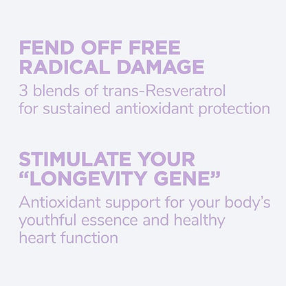 Reserveage Beauty Resveratrol 250 mg - Best Trans-Resveratrol - Vegan Antioxidant Supplement for Cellular & Heart Health - Aids Healthy Aging & Immune Health - 60 Vegetable Capsules (60 Servings)