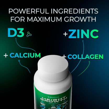 Height Growth Pills - Natural Hеight Growth Maximizer - Bone Up Calcium Supplement - Growth Factor Support, and Stature Development - Advanced Formula of Grow Pills
