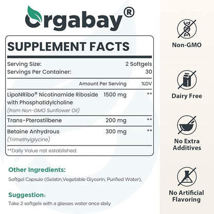 Liposomal Nicotinamide Riboside 2000 MG with TMG and Pterostilbene, Boosting NAD+, Support Healthy Aging, 120 Count