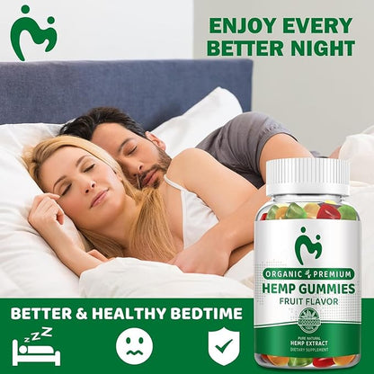 (3 Pack) Hemp Gummies for Pain Sleep Anxiety 100% Natural Pure Extra Strength Organic Hemp Oil Extract Edible Vegan Low Sugar Hemp Gummy for Adults