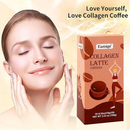 Collagen Protein Coffee Powder, 10gx10 Packs, Instant Coffee, Organic Protein Coffee, Superboost Supplement (100g)