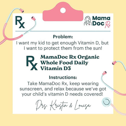 Certified Organic Kids and Teens Whole Food Vitamin D3 Chewables | 800 IU | Sugar Free, Vegan, Free of 9 Major Allergens | 2 Month Supply | Ages 3+