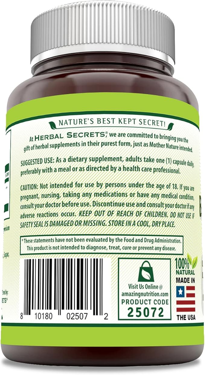 Herbal Secrets Boswellia Serrata Extract (65% Boswellic Acids) 600 mg 120 Capsules Supplement - Non-GMO - Gluten Free