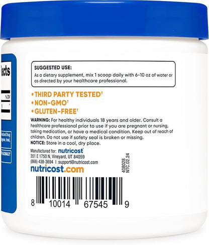 Nutricost Acetyl L-Carnitine HCI (ALCAR) 100 Grams per Container - 1G Per Serving - Non-GMO, Gluten Free, Unflavored