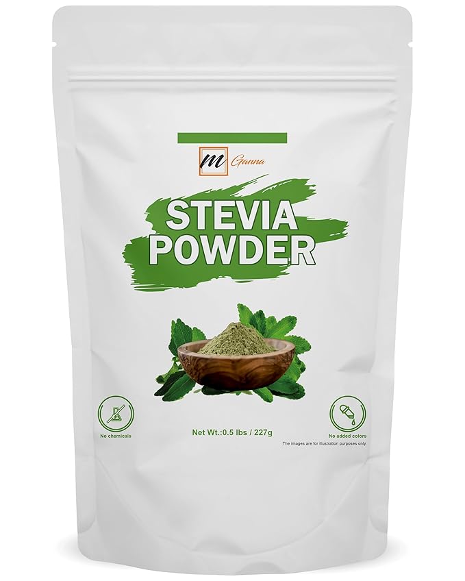 mGanna 100% Natural Stevia Leaf Powder - Natural Sweetener 227 gms / 0.5 lbs