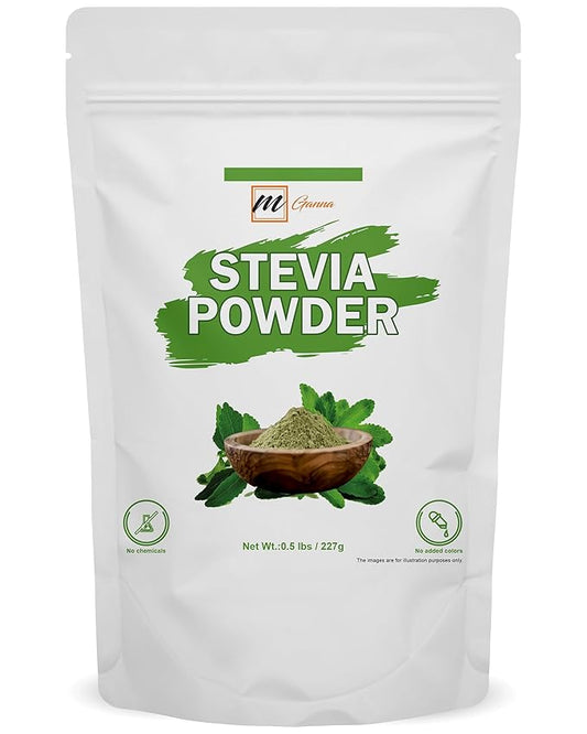 mGanna 100% Natural Stevia Leaf Powder - Natural Sweetener 227 gms / 0.5 lbs