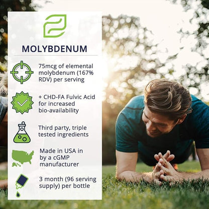 Liquid Ionic Molybdenum | 3 Month Supply | Trace Mineral | Body Disposition | Energy Support | Restful Sleep