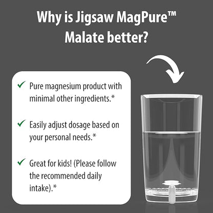 Jigsaw Health MagPure Malate | Premium Magnesium Malate Capsules | 120 Capsules