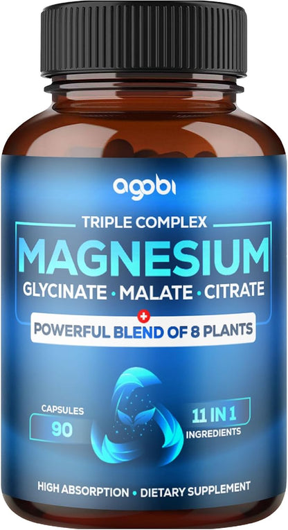 Magnesium Glycinate Chelate Complex - 8600 mg Magnesium with Organic Vegetables to Support Restful Mood, Calm & Muscle Cramp - 90 Capsules (2/90Capsules)