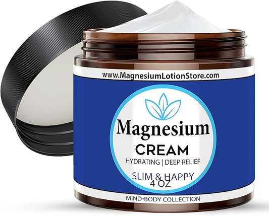 Magnesium Cream with Slim and Happy Scent – Hydrating & Cheerful Aroma, 4oz USA Made