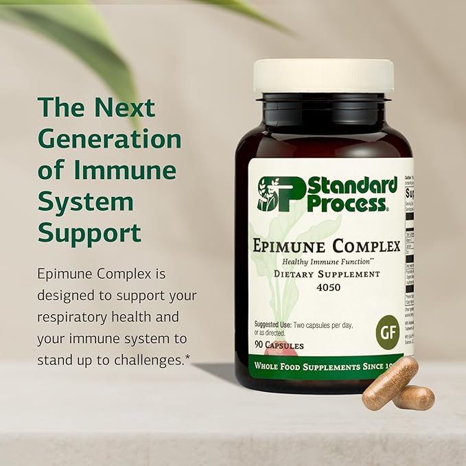 Standard Process Inc. Epimune Complex - Whole Food Respiratory Support with Maitake Mushroom Powder, Superfruit, Coriolus Versicolor, and Acerola - 90 Capsules