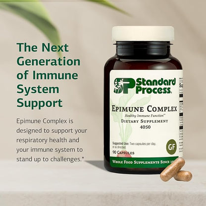 Standard Process Inc. Epimune Complex - Whole Food Respiratory Support with Maitake Mushroom Powder, Superfruit, Coriolus Versicolor, and Acerola - 90 Capsules