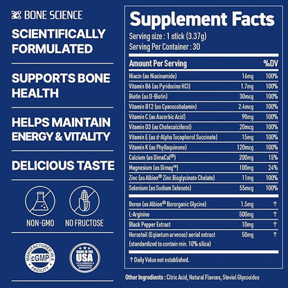 Prime Height Powder – Kids Daily Multivitamin with Calcium, Magnesium, Zinc, and Vitamins B6, B12, C, D3, E, K – 30 Sticks, Peach Flavor
