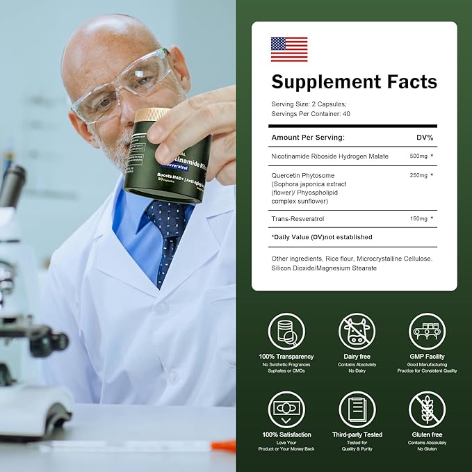 Gorani NAD+ Supplement 900MG, Nicotinamide Riboside, Liposomal Resveratrol, Quercetin - MNM Resveratrol Supplement (2)