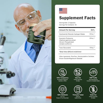 Gorani NAD+ Supplement 900MG, Nicotinamide Riboside, Liposomal Resveratrol, Quercetin - MNM Resveratrol Supplement (3)