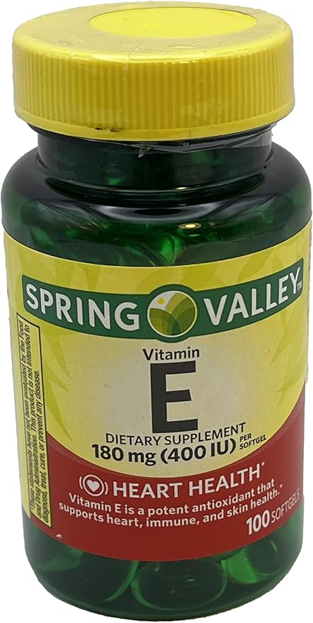 Spring Valley Vitamin E Dietary Supplement, 180 mg, 100 Count with Complimentary Grafton Way Pill Organizer