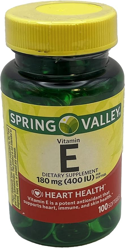 Spring Valley Vitamin E Dietary Supplement, 180 mg, 100 Count with Complimentary Grafton Way Pill Organizer