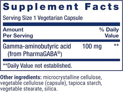 Life Extension GABA, Stress Support, GABA Supplement, Mood Support, Sleep, Relaxation, Gluten-Free, Non-GMO, Vegetarian, 60 Capsules