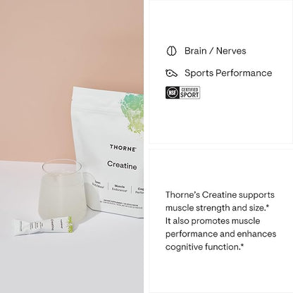 THORNE - Creatine - Creatine Monohydrate, Amino Acid Powder - Support Muscles, Cellular Energy and Cognitive Function* - Gluten-Free, Keto - NSF Certified for Sport - 5.45 Oz - 30 Servings
