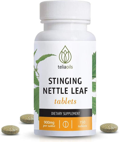 Teliaoils Stinging Nettle Leaf Tablets (150 Capsules) | 900mg Wild Harvest Nettle Extract Per Tablet | Natural Herbal Supplement | Supports Healthy Histamine Levels & Respiratory Health