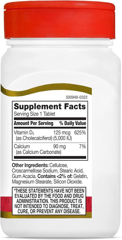 21st Century D 5000 IU Tablets, 110 Count (Pack of 3)