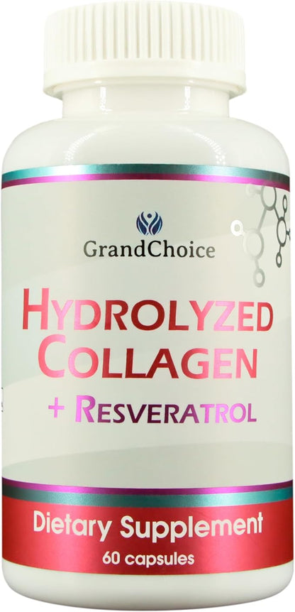 Hydrolyzed Collagen + Resveratrol, 500mg, 60 Capsules