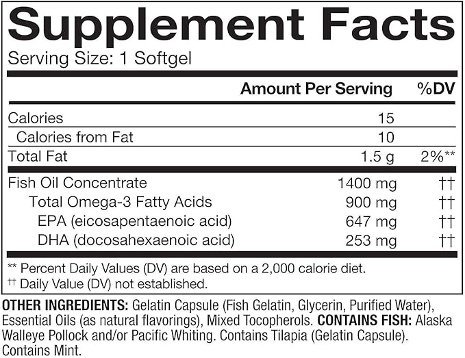 Member's Mark - Omega 3, Fish Oil 1400 mg (900 mg EPA/DHA), Enteric Coated, 150 Softgels