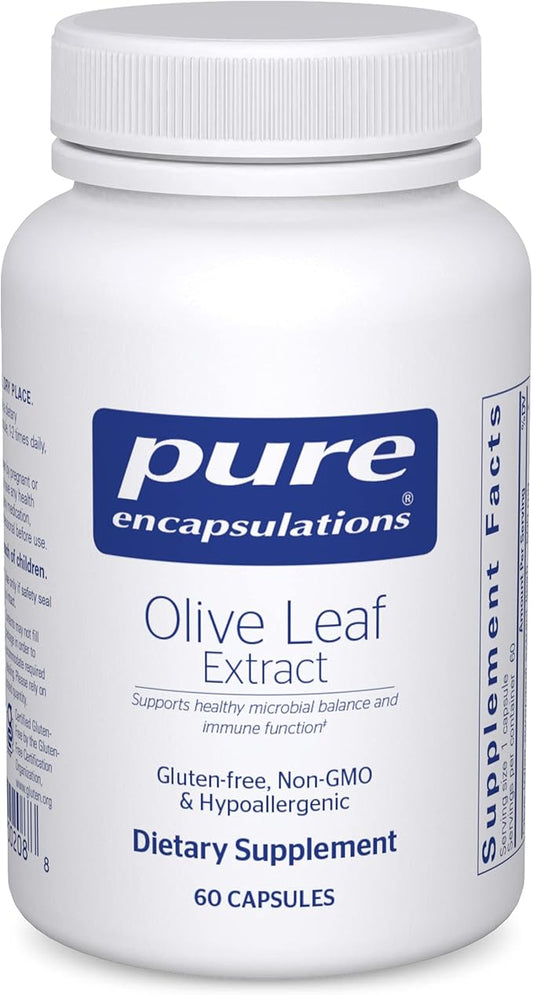 Pure Encapsulations Olive Leaf Extract | Hypoallergenic Supplement Supports Immune System and Healthy Intestinal Environment | 60 Capsules