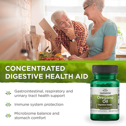 Swanson Oregano Oil 10:1 Extract - Natural Supplement Promoting Digestive Health & Respiratory Support - Supports Gastrointestinal System & Urinary Tract Health - (120 Softgels, 150mg Each) (2 Pack)