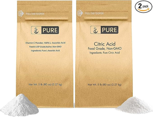 Pure Original Ingredients Vitamin C Powder and Citric Acid Powder