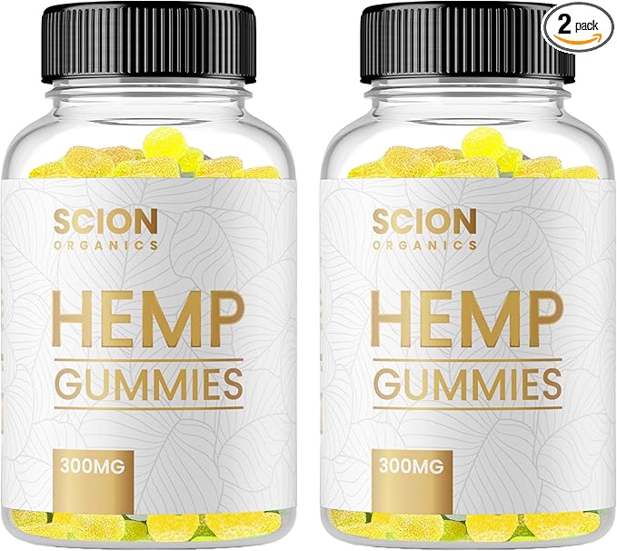 Hemp Gummies - Improve Joint Health - Natural Raspberry Flavor-Chewable Vitamins for Adults-30 Gummies-2 Pack