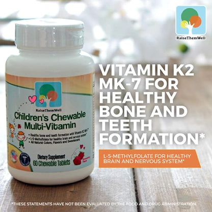 Tasty Chewable Kids Multivitamin, All-Natural Colors, Flavors & Sweeteners, Daily Essential Vitamins for Children, Easy-to-Chew Vitamins, Strawberry