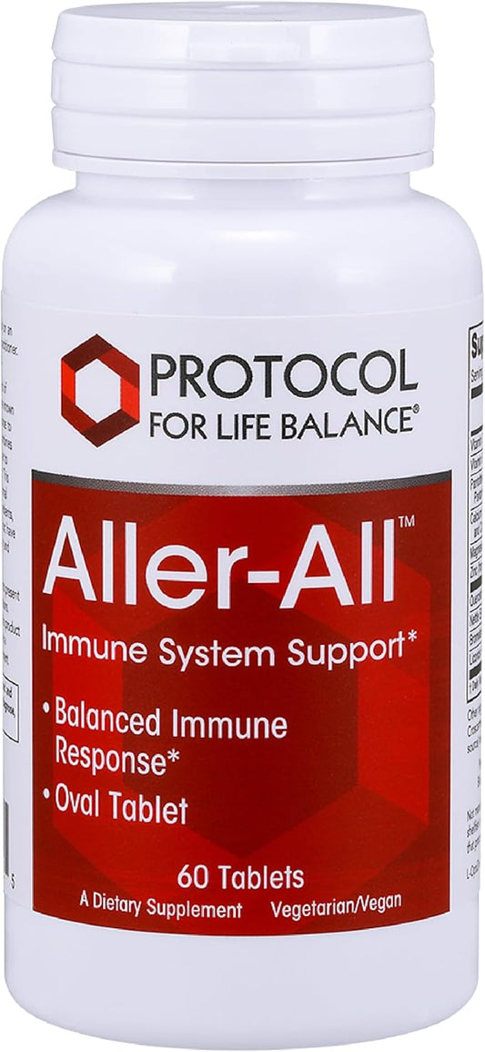 Protocol Aller-All Tablets - Immune System Support* - with Vitamin C, Zinc, Quercetin, Calcium & Bromelain - Kosher & Dairy Free - 60 Tabs