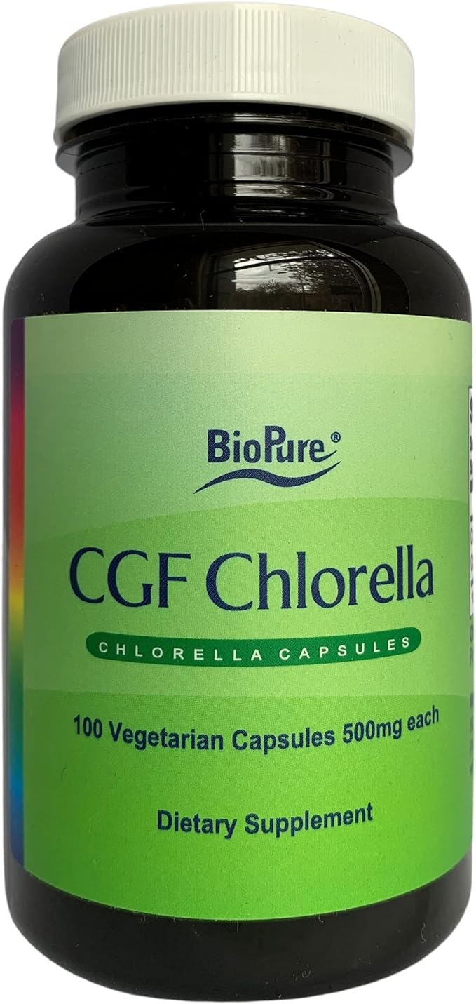 BioPure Chlorella Growth Factor Capsules – Nutrient-Dense, Nutraceutical Superfood Packed with Proteins, Vitamins, Minerals & Amino Acids That Supports Metabolism, Detox & Immunity – 100 Capsules